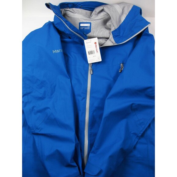 Marmot Red Star Rain Jacket Blue Size L adjustable hood NWT - Picture 3 of 9